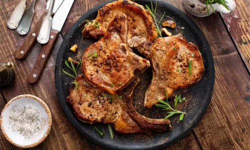 Bone-in meat plated